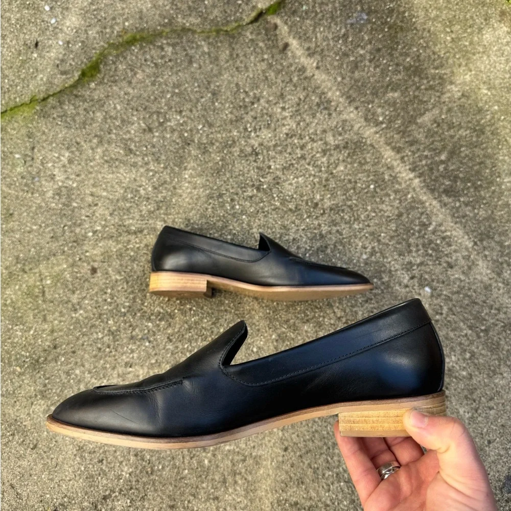 EVERLANE The Modern Loafer in Black Italian Leather Flats Slip On Size 10.5 - Picture 3 of 6